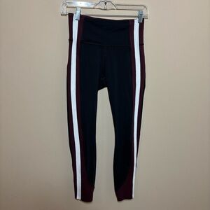 Athleta Crunch 7/8 Tight Leggings Colorblock Supersonic Side Stripe Workout Gym